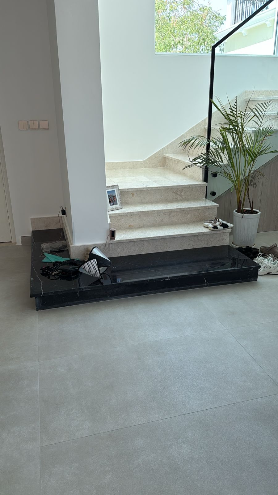 Marble staircase before the safety gate was fitted