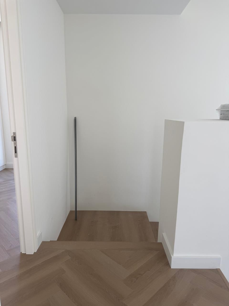 Wood-floored stair opening before a gate was installed