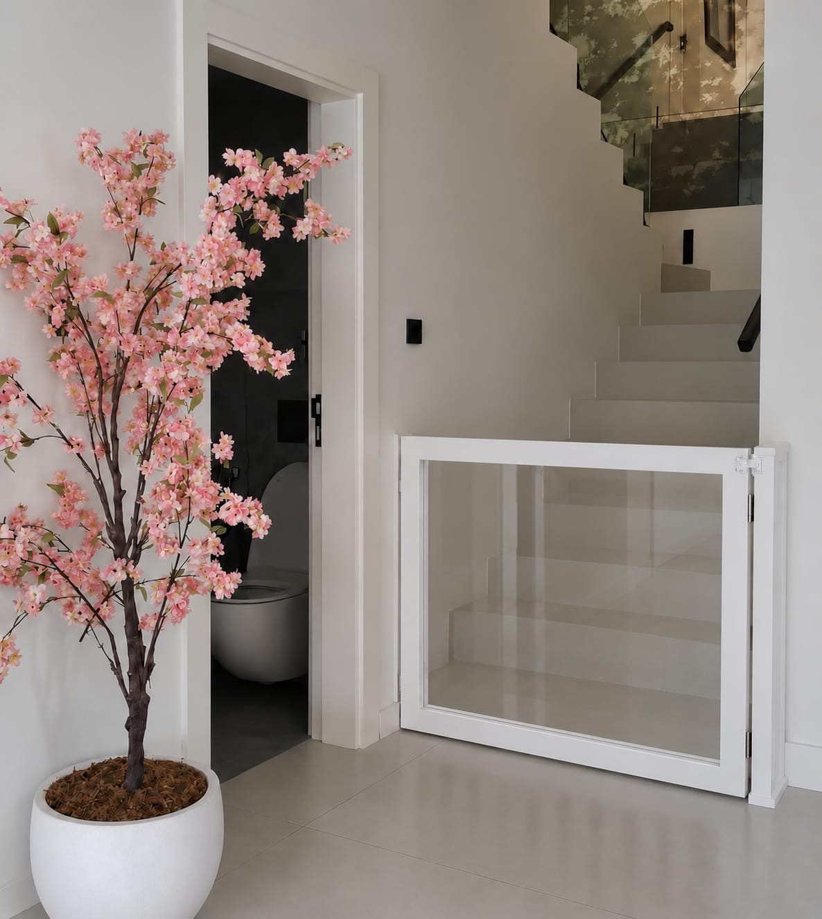 The Vista Gate in a solid white painted finish